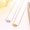 Korean Sweetheart Knotted Heart Pendant Necklace in 18K Gold-Plated Titanium Steel for Women