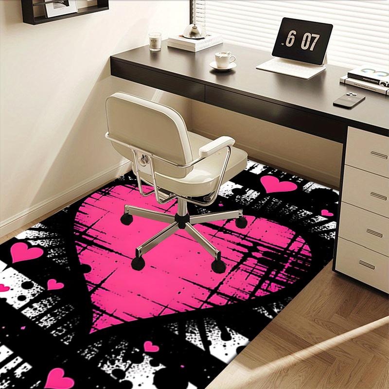 Herz Graffiti Thema Stuhlmatte Büro Teppich Übergröße Teppich für Heimdekor, Sofateppich, Schreibtischmatte, Geschenkidee für Büro und Wohnzimmer