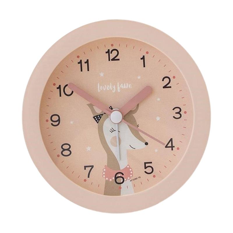 

Kids Analogs Alarm Clock with Snoozes and Nightlight, Quiet Bedroom Round Clock for Boys and Girls Learning Clocks