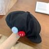 Double-Button Decorative Baseball Cap Cotton Hemp Octagon Windproof Newspaper Hat Adjustable Beret Fall And Winter Sun Hat