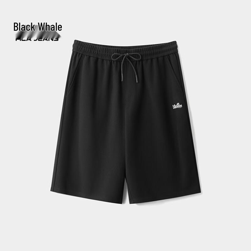 

Heilan Home Black Whale Drawstring Casual Straight Shorts XL