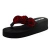 Sommermote Kvinners Flower Clip Toe Flip Flops Non-Slip Wedges Strandtøfler