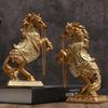 2026 Year Of Horse Wealth Resin Horse Statue Golden Ornaments For Home & Office Desktop Decor Photography Props