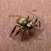 Solid Copper Spider Figurine Miniature Retro Brass Animal Tea Pet Creative Desktop Toy Ornaments Crafts Accessories
