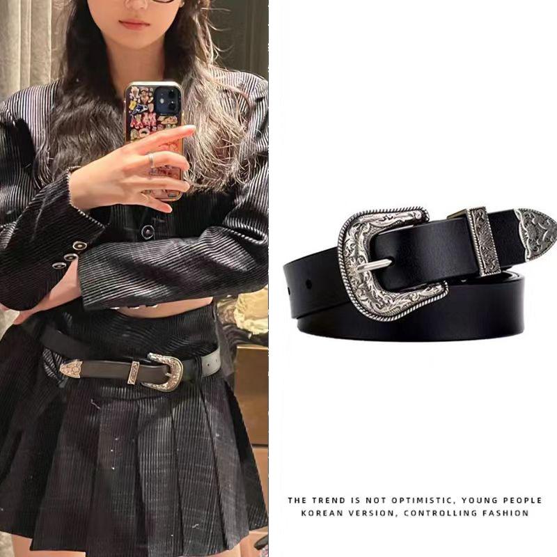 

Belt Pu Stylish With Eyecatching Star Detail For Trendy Denim In Black Brown And Black Glossy