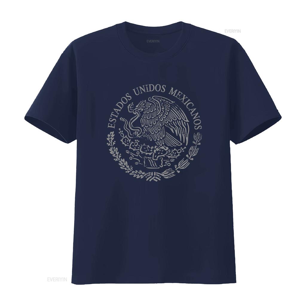 Mexico Coat of Arms T Shirt Playera Con Escudo Nacional De Vintage Washed Versatile Top For Everyday Wear Fashion Graphic