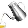 Oil Container For Cooking Stainless Steel Non-Drip Oil Container 13oz Food Grade Oil Dispenser Multipurpose Oil Pot For Olive
