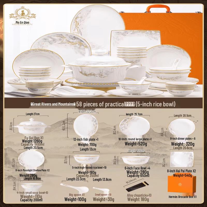 Jingdezhen Chinese Ceramic Tableware Set