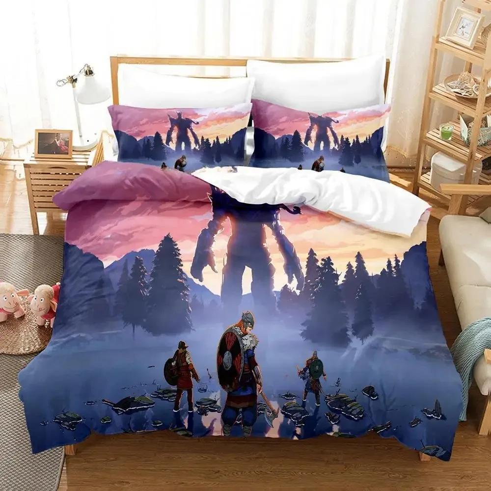 Tribes of Midgard Beding Set Single Twin Ful Quen King-Sized Dimensionsd Dimensions Bed Linen Set Adult People Kid Bedrom Duvet cover Sets 3D Game Bed