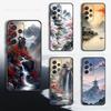 Painting Chinese Style Art Case For Samsung S23,S25,S20,S10,S9,S21,S24,S22,Ultra,FE,Plus,Lite,Soft Silicone Black