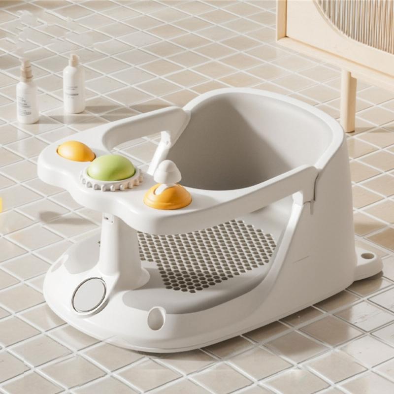 Sicherer Badewannensitz für Babys mit rutschfester Basis für 6+ Monate altes Baby Stützender Baby-Badewannenstuhl mit Abflussloch
