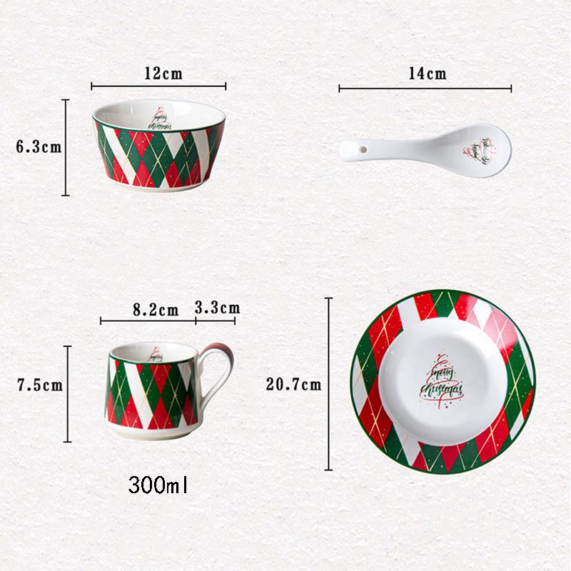 Exquisite Christmas Ceramic Plate Light Luxury Hotel Restaurant Steak Plates Home Party Cuisine Plate Rice Bowls Christmas Gifts