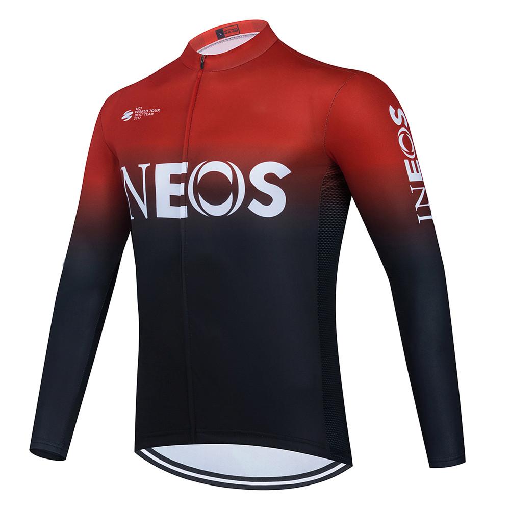 Ineos Team Long Sleeve Cycling Jersey Set for Men, MTB Bike Clothing, Bicycle Wear, 19D Gel Bib Pants 2026