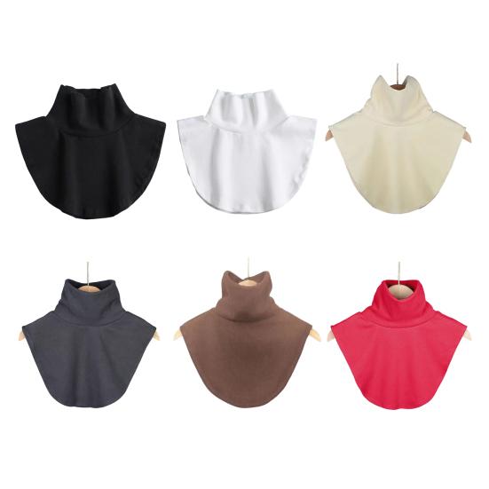 Women Fake Collar Solid Color Easy to Wash Comfortable False Collar Thickened Soft Scarf Collar Versatile Clothing Accessory