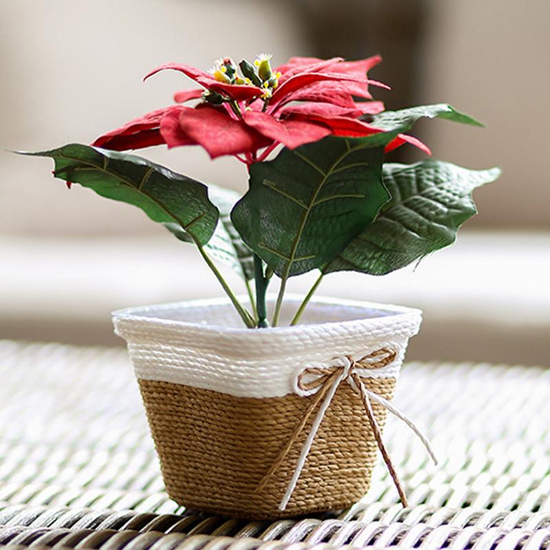 Rope Braided Small Flower Pot Creative Flower Arrangement Decorative Basket Woven Flower Pot Cover