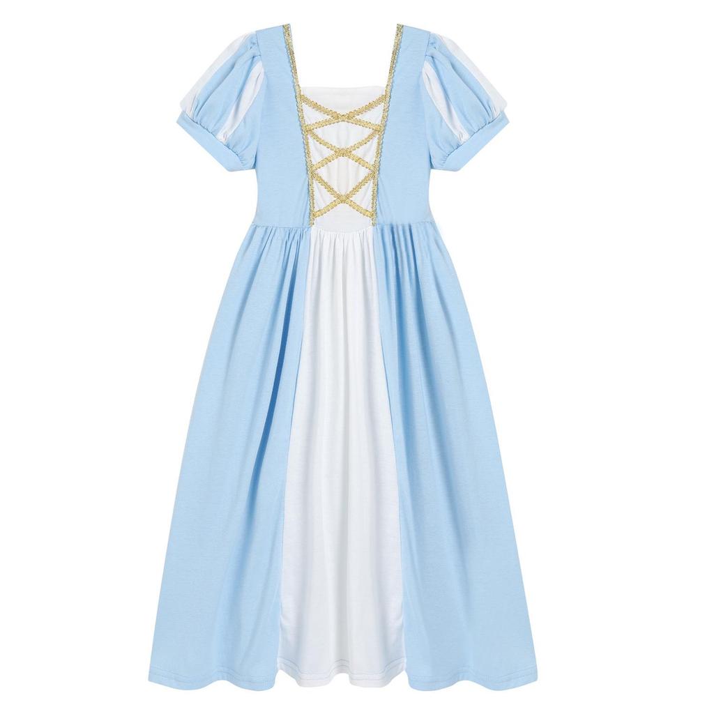 European and American Princess Style Knitted Belle & Cinderella Dress for Girls - Snow White Theme