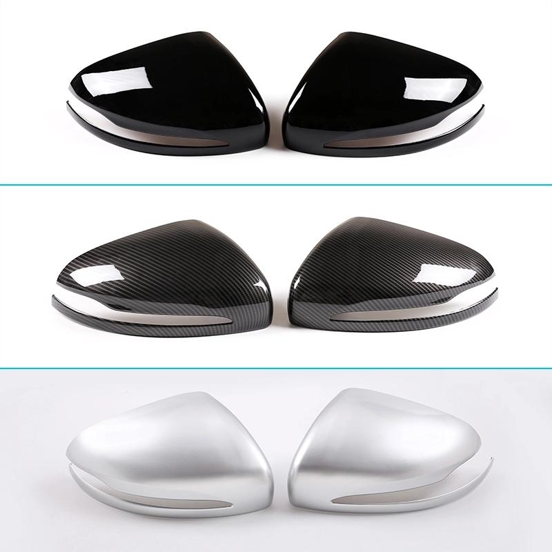 2pcs Carbon Fiber Side Rearview Mirror Cap Cover Trim For Mercedes Benz G GLE GLS Class W463 -21 ABS Plastic Car