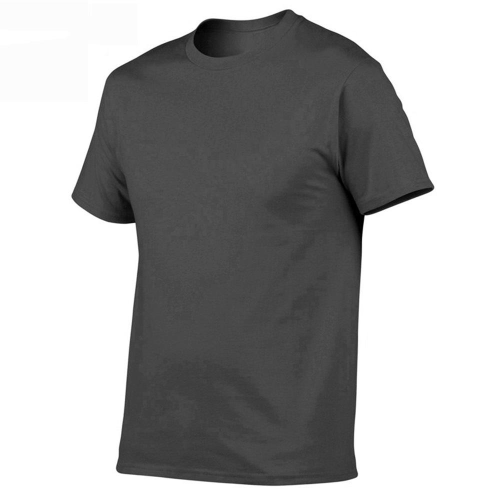 Short Sleeve T-shirt for Men Loose Fit Pure Color Black White Simple Summer T-shirt Round Neck Top