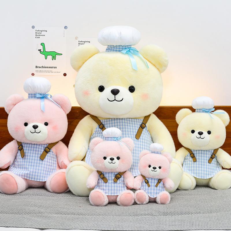 Cute Chef Bear Doll Plush Toy Bear Doll Sleeping Pillow Rag Doll Girl Birthday Gift