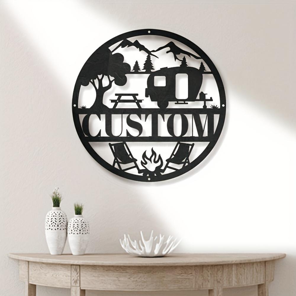 Personalized Iron RV Sign Metal Wall Art Custom Camping Home Decor