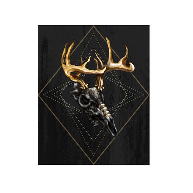 

3D рога оленя, черное золото, постеры, настенные художественные принты на холсте, современные скандинавские картины с животными, картины для гостиной, офиса, домашнего декора 21x30cm No Framed белый