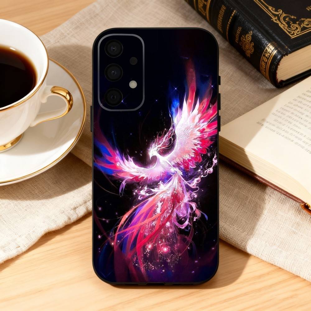Cool Art Phoenix  Phone Case For Samsung Galaxy A73,A72,A71,A70,A53,A52,A51,Soft Silicone Black Cover