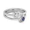 Blue Sapphire Dual Stone Ring - 925  Sterling Silver