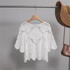 Hollow Knitwear Women's Loose Summer Crochet Cover-up - Korean Style Five-Sleeve Pullover Top