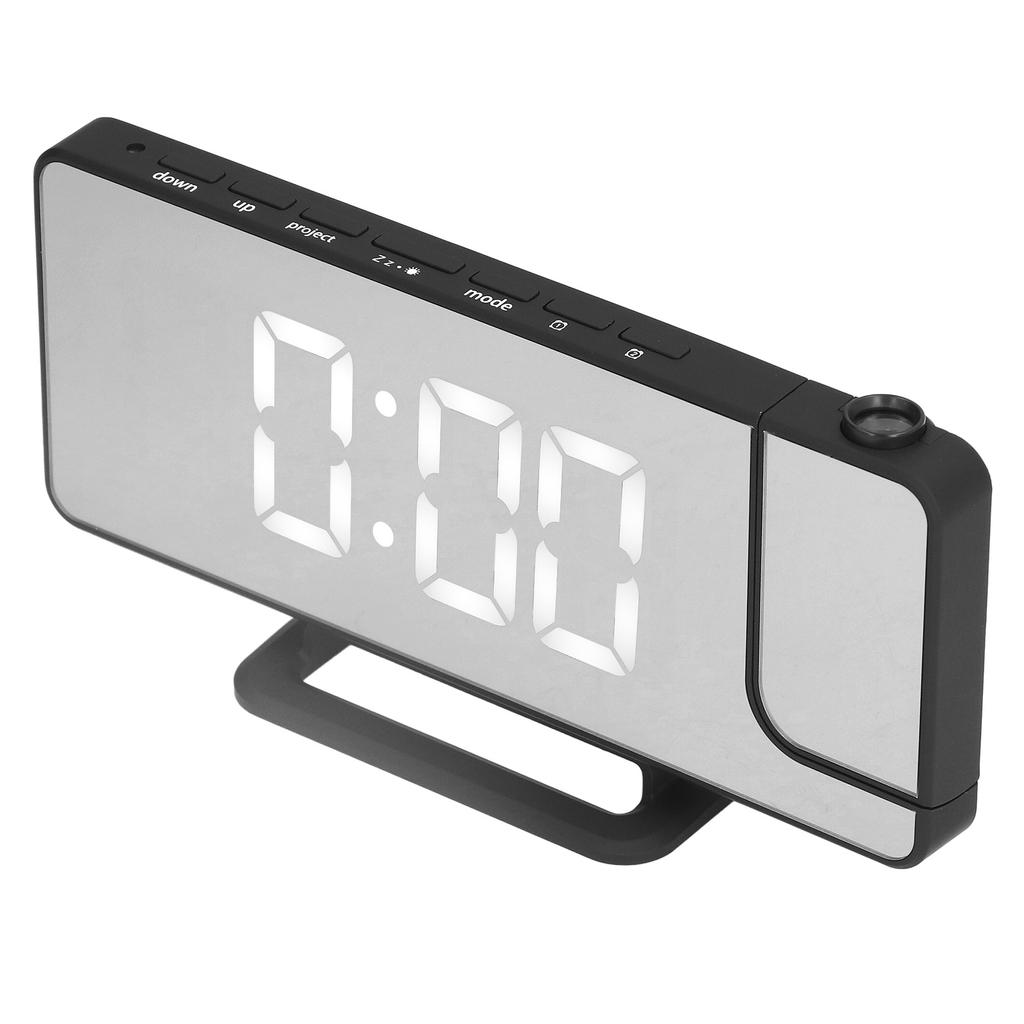 Projection Alarm Clock LED Digital Mirror Alarm Clock Rechargeable 6 Gear Brightness Bedside Clock