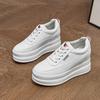 New Leather Little White Shoes Women's Inner Height Increase Women's Shoes Women's Thick-soled Muffin Shoes Casual Versatile and Thin