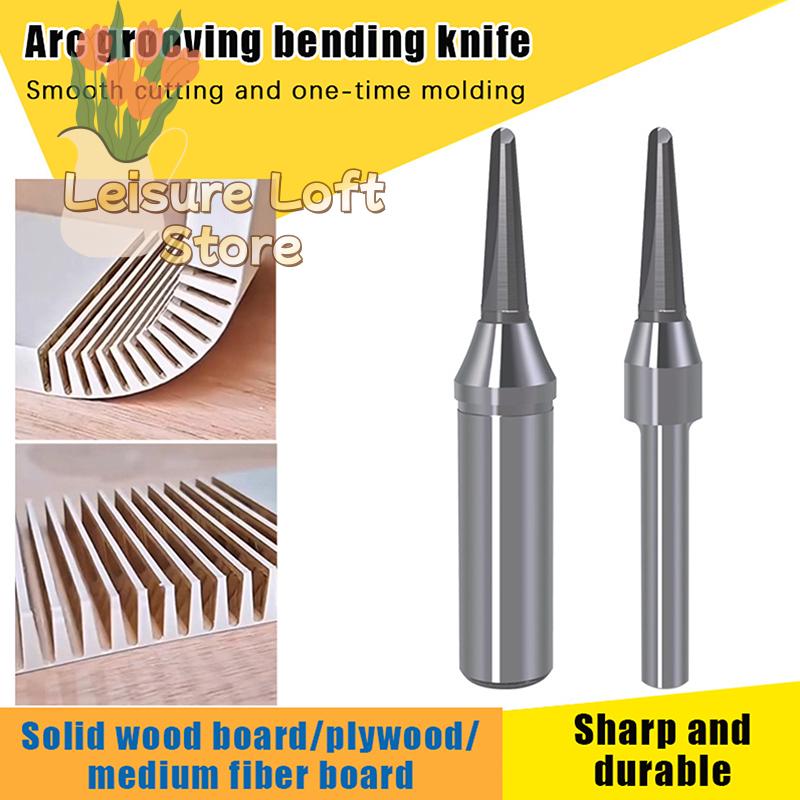 

Multi-Function Wood Milling Cutter Set - TCT V-Groove & Arc Slotter for Wood Bending & Circular Grooving 6.35mm