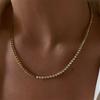 Splicing Titanium Steel Tennis Chains with Multi-layer Stacking and Matching Jewelry Plated with Real Gold