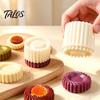 Round Manual Press Mold Sunflower Pattern Mooncake Mold, Hand Double Ended Plastic Pastry Holiday Festival Tool, Easy Clean Dough Embosser for