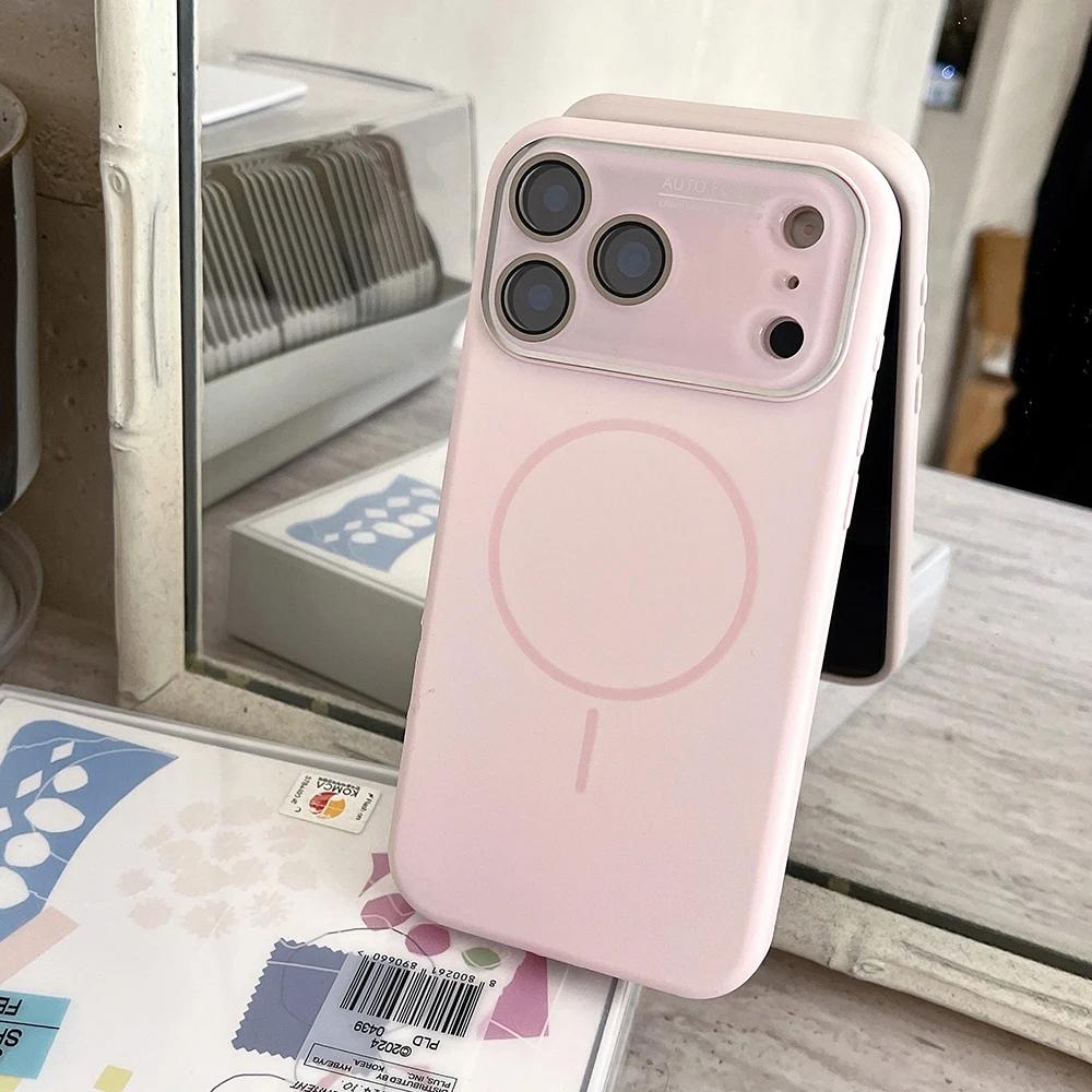 Seconds Change To 17Pro Max Liquid Silicone Magnetic Case for IPhone 17 Air 16 15 Wireless Charge Large Glass Lens Protect Cover