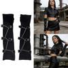 Dark Gothic Chain Long Fingerless Gloves Wrist Wrap Decorative Arm Sleeves For Women Punk Fashion And Stage Performances