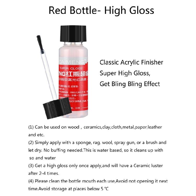 High Gloss Finish Coating for Stone Clay Ceramic Plastic Wood Metal Resin Crafts