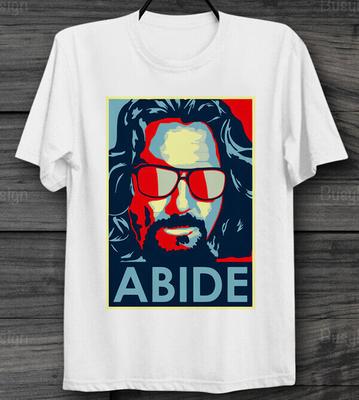 The Big Lebowski The Dude Abide Morsom Film T-skjorte   Herrer Damer
