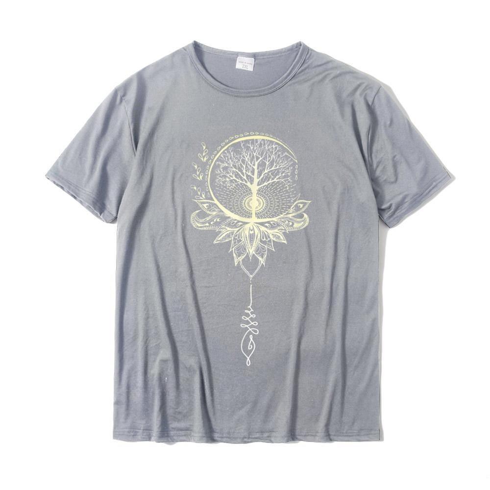Best Selling Fashion New Mandala Lotus Unalome Tree of Life T-Shirt Cotton Family Tops Shirts Discount Men's T Shirts Printed On