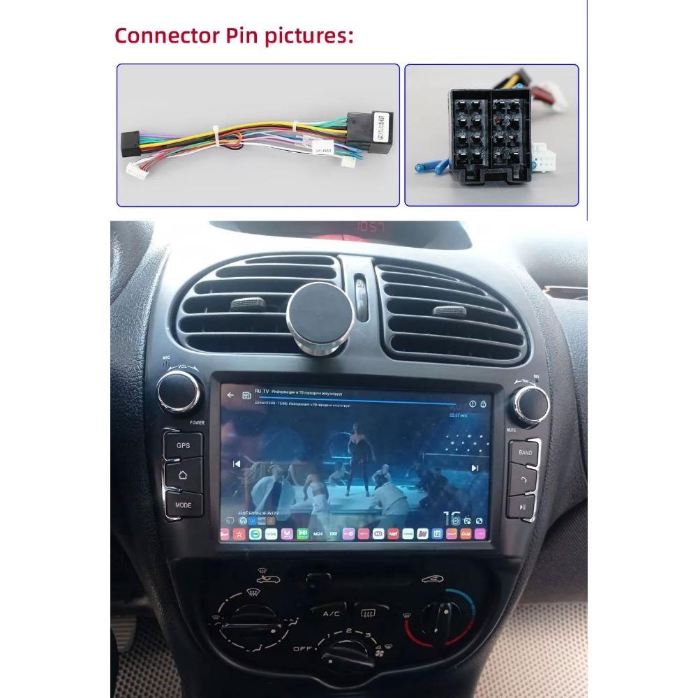 2 DIN autorádio s Androidem pro PEUGEOT 206 206CC 206SW 2000-2008 Auto Multimedia Player WIFI GPS Autoradio Carplay Navi 2+64GB