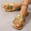 Flat Sandals Casual Simple Fashion Square Toe Holiday Beach Sandals Women