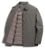 Men's Premium Lightweight Winter Goose Down Jacket with Turn-Down Collar - Mid-Age Business Casual Outerwear