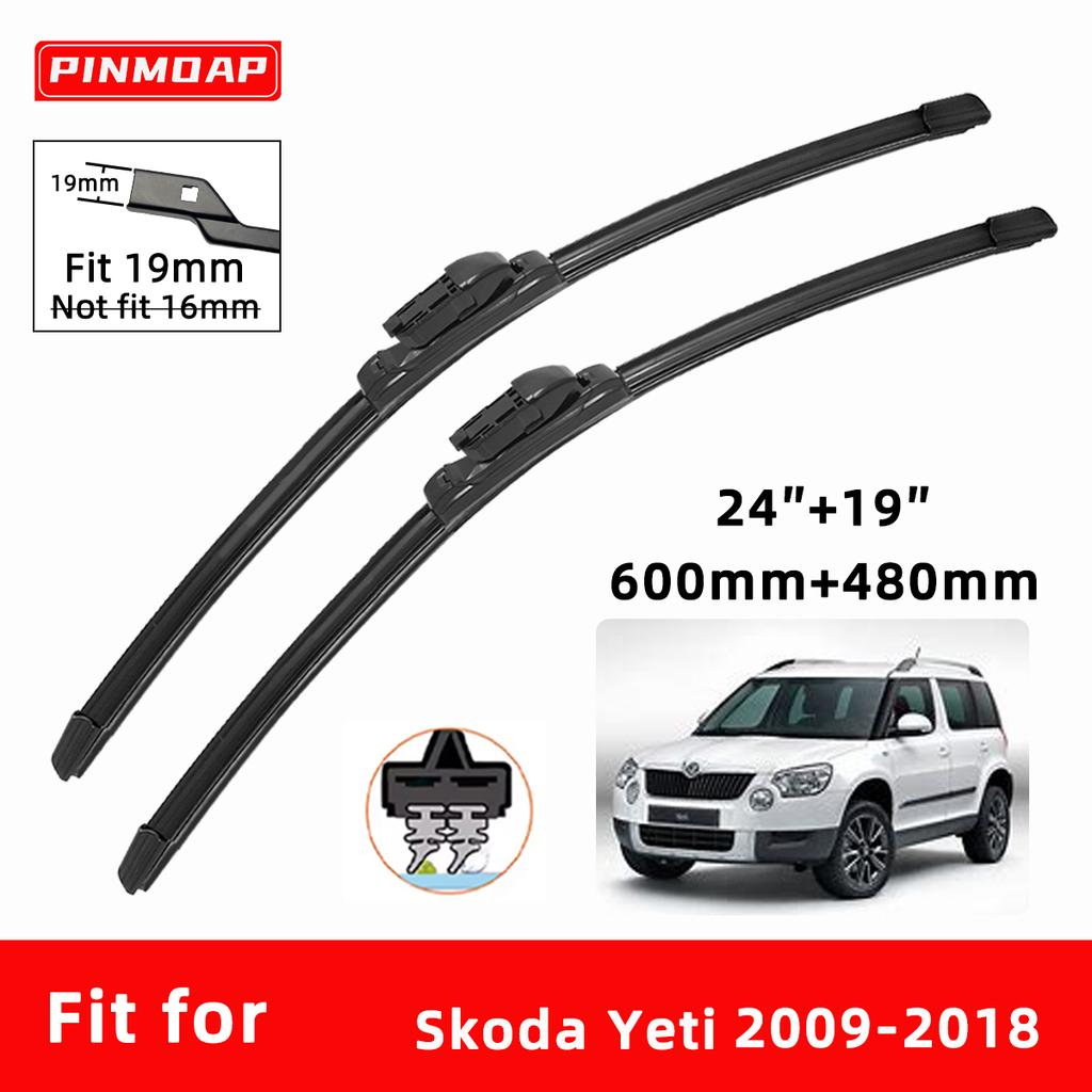 Car Wipers Double Rubber for Skoda Yeti 2009-2018 Front Brushes Cutter Automobiles Parts Accessories Windscreen Wipers Wear Parts