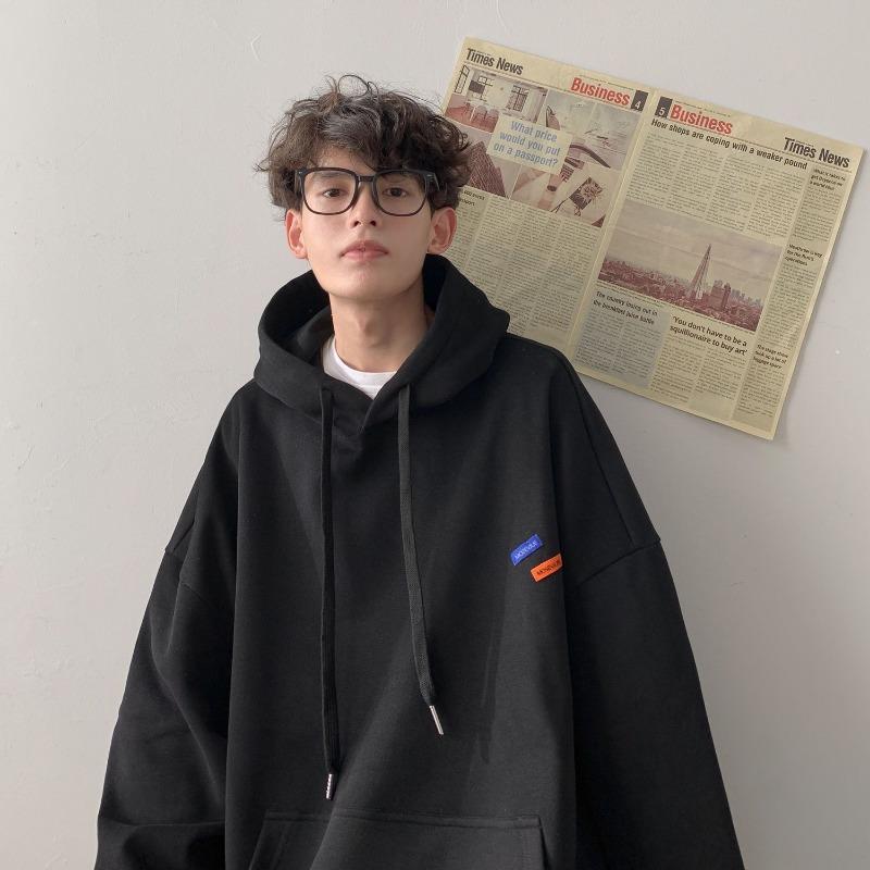 Korean Fashion Cityboy Puulover for Men In Spring and Autumn Stiff and Plush Thick American Jacket Oversized Hooded