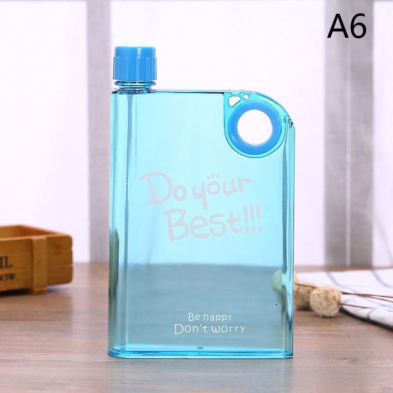 380Ml Transparent Flat Water Bottle Travel Bicycle Drinking Juice Cup Reusable Portable Plastic Bottles Bpa Free Sport Bottle