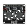 Active Double Cooling Fan Heat Sink For Raspberry 5 Enhances Airflows Design With Customizable Backlits LED Lighting
