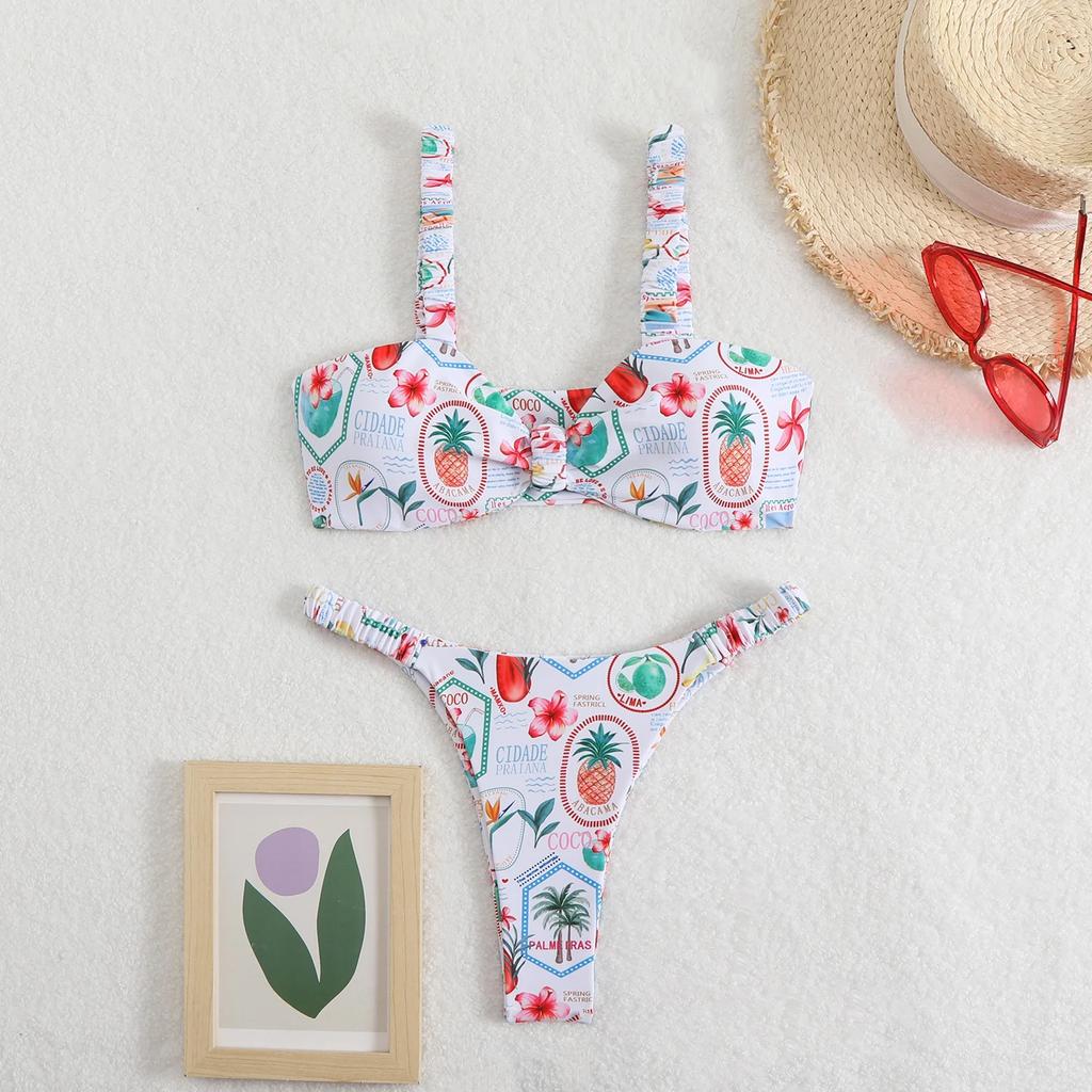 Sexy Bandeau Bikini Women's Swimsuit 2025 Two-piece Swimwear Thong Bikinis Set Female Bathing Suit Woman Swimming for Beach Wear