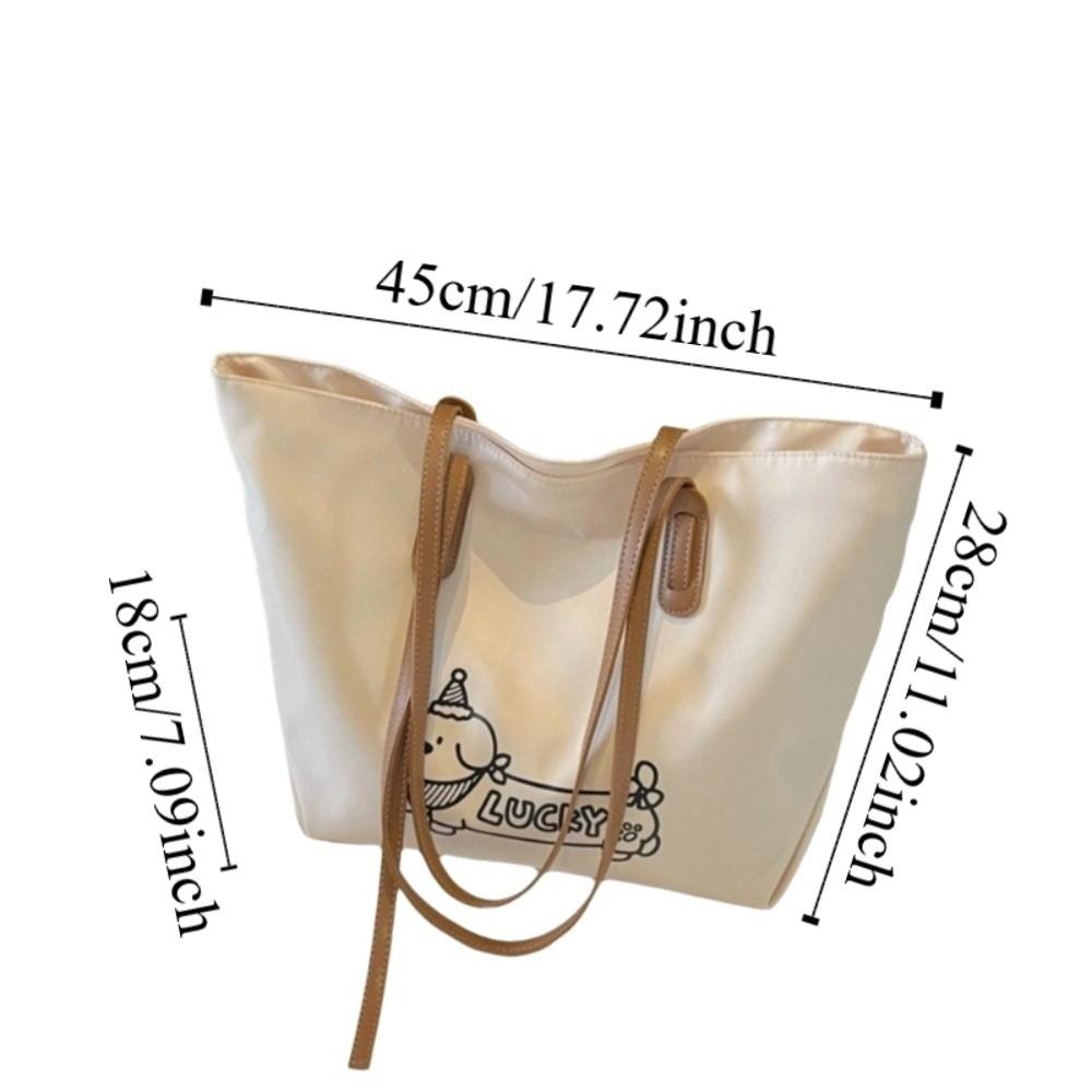 Casual Korean Style Dachshund Tote Bag Graffiti Puppy Cute Armpit Shoulder Bag Commuting Square Underarm Handbag Outdoor