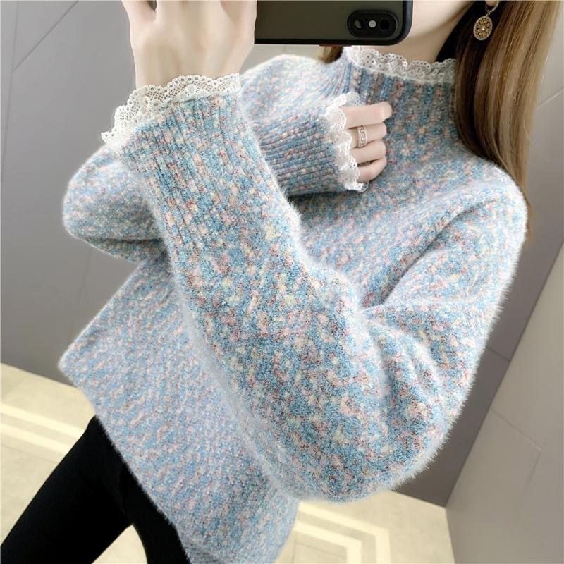 Dámský svetr Volný Ležérní Sníh a Vítr Neil Pletené svetry Teplý Jednobarevný Elastický Pulovr Silné a Volné Topy Svetr Dámský