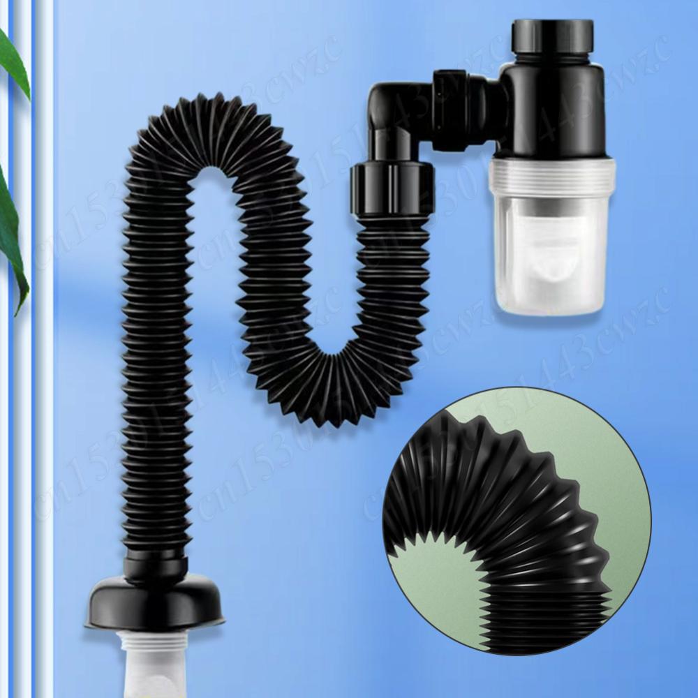 Flexible Downspout Anti Clogging Telescopic Flexible Sink Drain Home Sink Hose Sink Deodorant Strainer Drain for Bathroom Sink