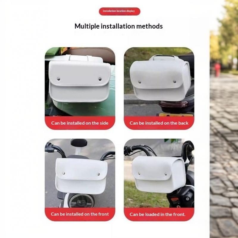 Waterproof PU Leather Electric Bike Hanging Bag Large Capacity Universal for Motorcycle Cycling Commuting Travel